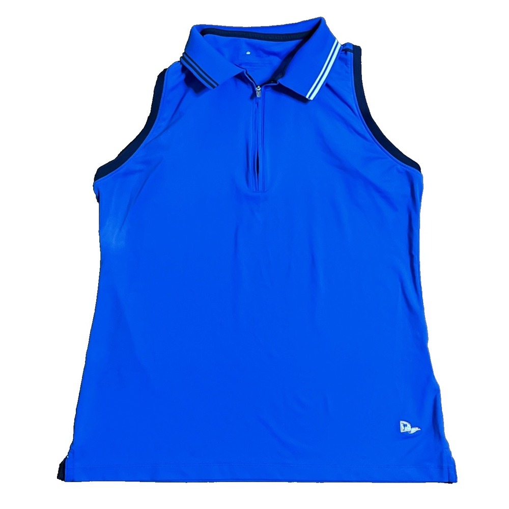 Peter Millar Sleeveless Polo Shirt Royal Blue Womens M 8-10 NEW